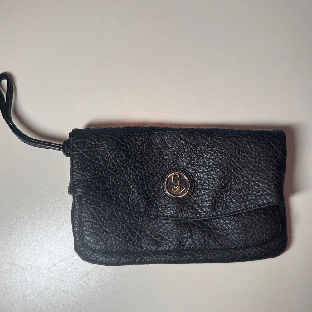 Black Nine West Small Clutch Wallet Purse with multiple pockets. Sleek with room